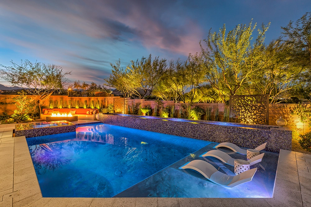 Gallery - Watters Aquatech Pool & Spa House backyard with a nice swimming pool - Watters Aquatech