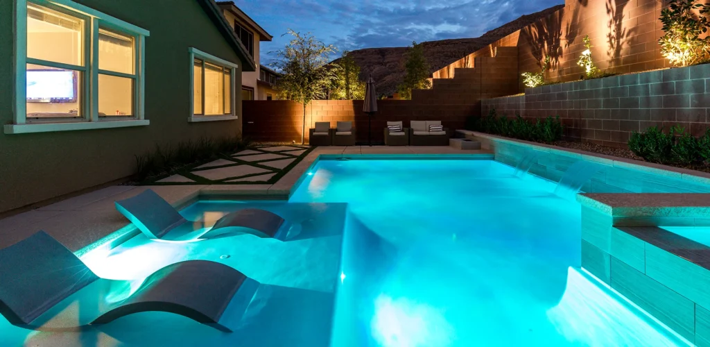 Gallery - Watters Aquatech Pool & Spa Evening shot of a swimming pool - Watters Aquatech